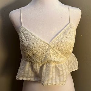 American Eagle white crop tank Size M